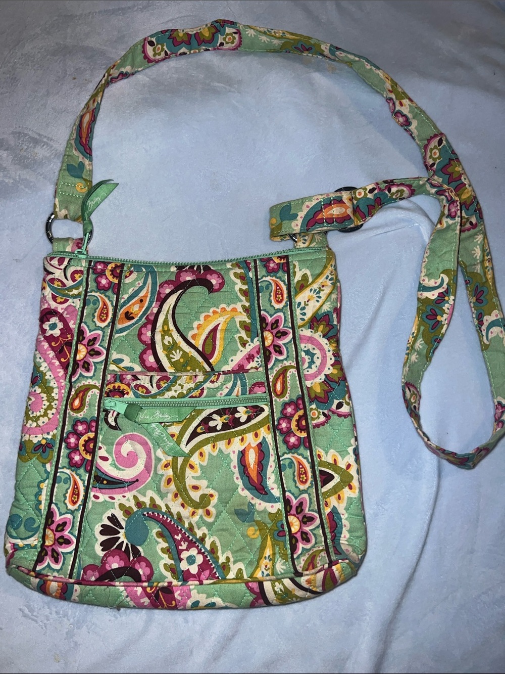 Vera Bradley Green Multi Paisley Quilted Crossbody